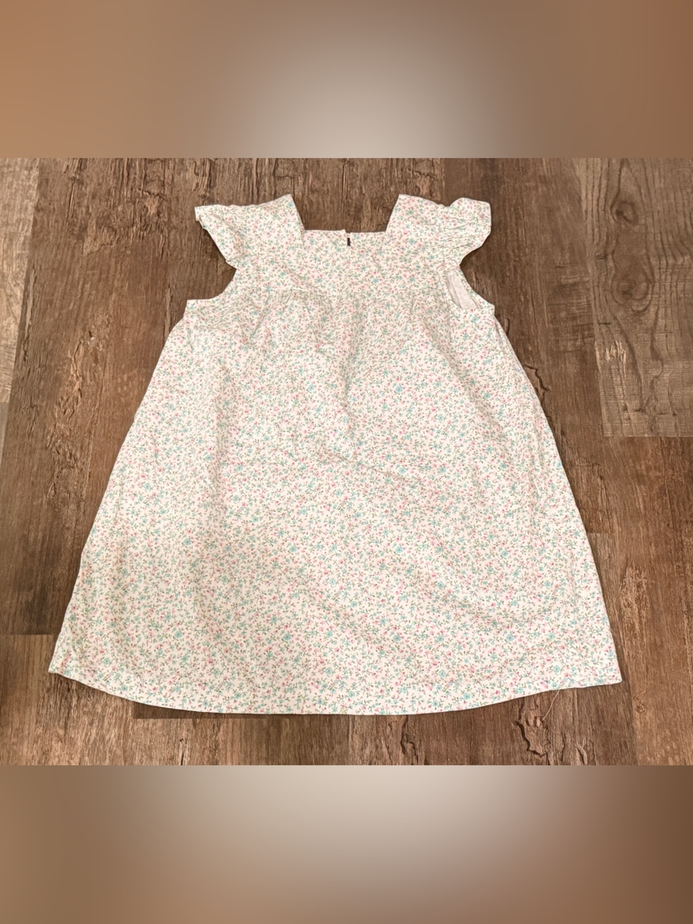 Hannah Kate  Girls White Floral Sundress with Pink & Mint Accents